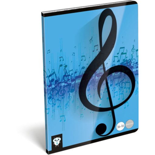 Lizzy Card tűzött füzet A/5, 16 lap hangjegy Music Beats, kék