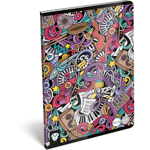 Lizzy Card tűzött füzet A/5, 16 lap hangjegy Music Colored