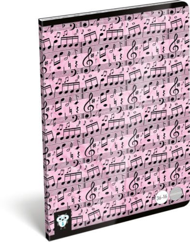 Lizzy Card tűzött füzet A/5, 16 lap hangjegy Music Concerto, rózsaszín