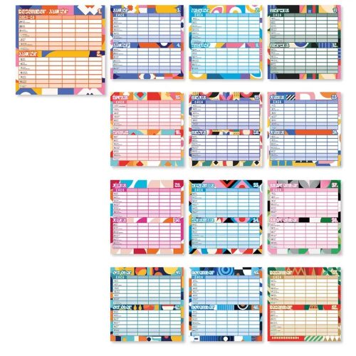 Lizzy Card mágneses, kétheti tervezőnaptár, 22x22cm, 2026, Családi tervező