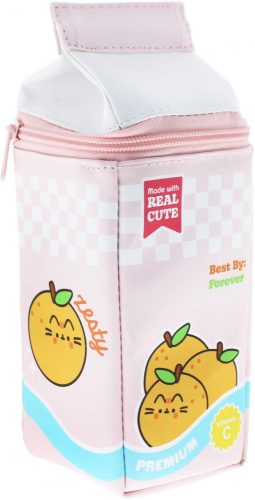 Pusheen cicás tolltartó, belefobálós, szögletes, üdítősdoboz formájú, Pusheen Fruits