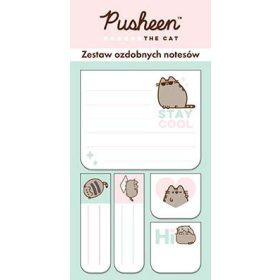   Pusheen cicás jegyzettömb-, jelölőcímke készlet, 5 db-os, mini