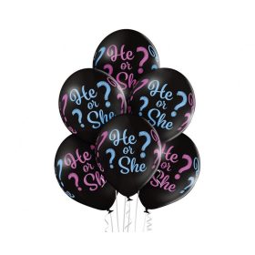   Fiú vagy Lány He or She léggömb, lufi 6 db-os 12 inch (30cm)