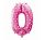 Rózsaszín Pink with Hearts 0-ás szám fólia lufi 61 cm