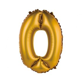 Arany Gold Matt 0-ás mini szám fólia lufi 35 cm