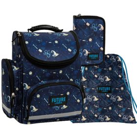   Harry Potter mintás ergonómikus iskolatáska klapnis, töltött tolltartóval és tornazsákkal, DF33