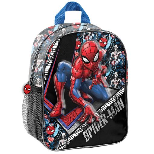 Pókember, Spider-Man hátizsák, ovis, 28x22x10 cm, 3D, fekete, Paso 