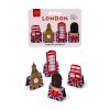 London mágneses könyvjelző, 4 db/csomag