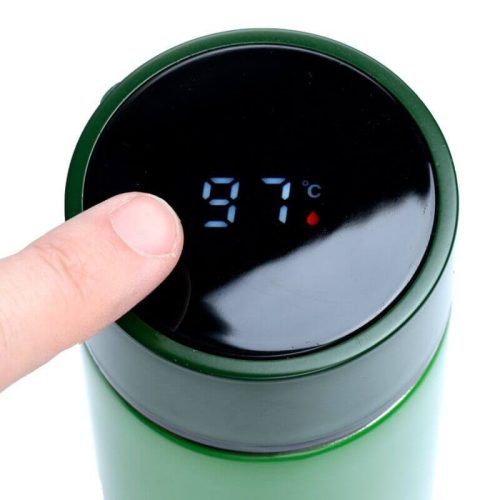 Minecraft mintás rozsdamentes acél thermo palack, digitális hőmérővel, 450 ml, Minecraft Creeper