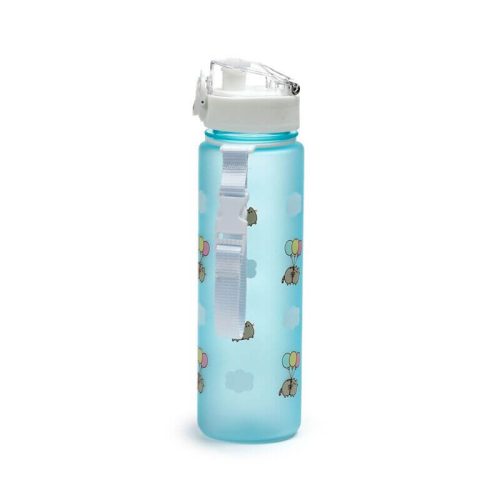Pusheen cicás kulacs, 600ml, Pusheen macska lufikkal, kék