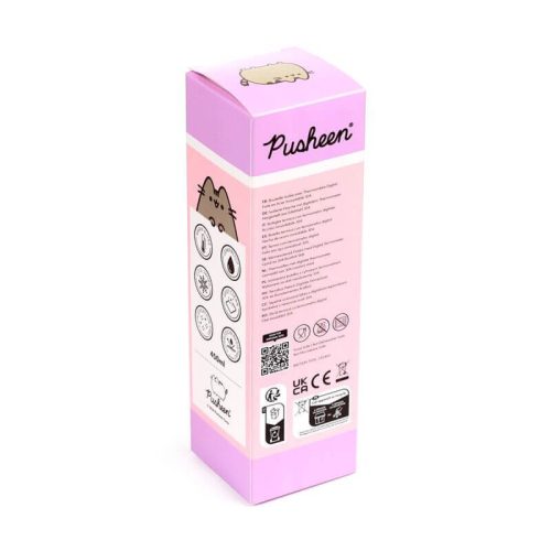 Pusheen cicás rozsdamentes acél thermo palack, digitális hőmérővel, 450 ml, Ínyenc Pusheen macska