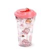 Pusheen cicás pohár szívószálas tetővel, 500 ml, Pusheen és az italok