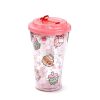 Pusheen cicás pohár szívószálas tetővel, 500 ml, Pusheen és az italok