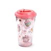 Pusheen cicás pohár szívószálas tetővel, 500 ml, Pusheen és az italok