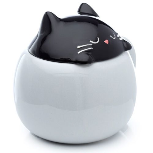 Cicás bögre fedéllel, kerámia, 450ml, Feline Fine Macska