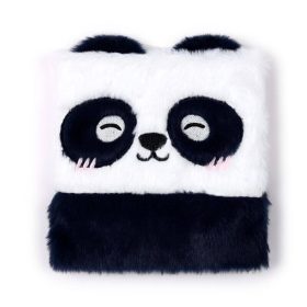   Pandás napló, 16x15cm, plüss borítóval, vonalas, Susu, a panda