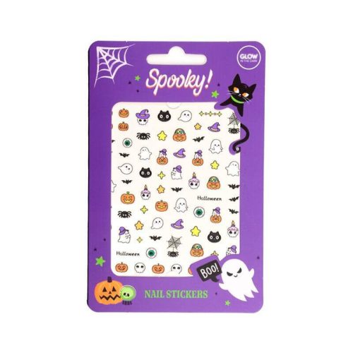 Körömmatrica, öntapadós, foszforeszkálós, Halloweeni Kísérteties, többféle