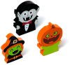 Radír Halloweeni, 3 db/szett (boszorkány, vámpír és tök)