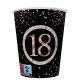 Happy Birthday 18 Rose Gold papír pohár 8 db-os 250 ml