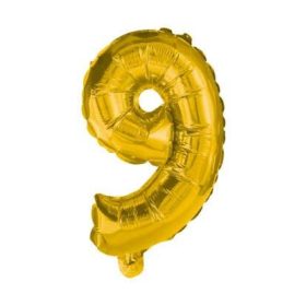Arany Gold óriás 9-es  szám fólia lufi 85 cm
