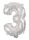 Ezüst Silver 3-as szám fólia lufi 95 cm