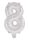 Ezüst Silver 8-as szám fólia lufi 95 cm