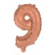 Színes Rose Gold 9-es szám fólia lufi 95 cm