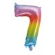 Színes Multicolour Metallic mini 7-es szám fólia lufi 34 cm