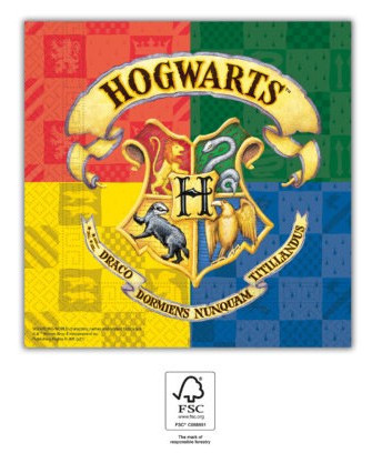 Harry Potter Hogwarts Houses szalvéta 20 db-os 33x33 cm FSC