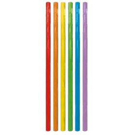 Színes Multicolor műanyag szívószál 6 db-os