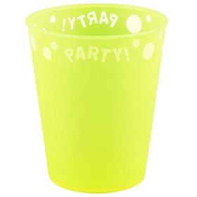  Yellow Fluorescent, Sárga micro prémium műanyag pohár 250 ml