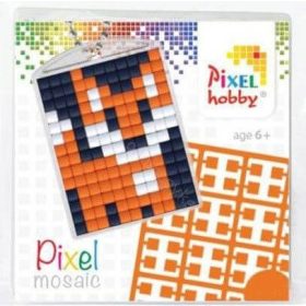   Pixel kulcstartókészítő szett 1 kulcstartó alaplappal, 3 színnel, róka