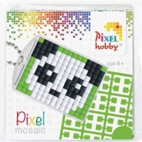  Pixel kulcstartókészítő szett 1 kulcstartó alaplappal, 3 színnel, panda