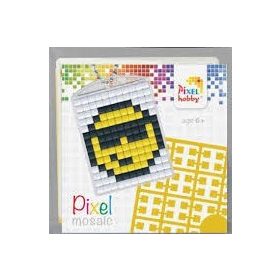   Pixel kulcstartókészítő szett 1 kulcstartó alaplappal, 3 színnel, smiley, emoji