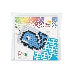   Pixel kulcstartókészítő szett 1 kulcstartó alaplappal, 3 színnel, bálna