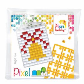   Pixel kulcstartókészítő szett 1 kulcstartó alaplappal, 3 színnel, karácsonyi csengettyű