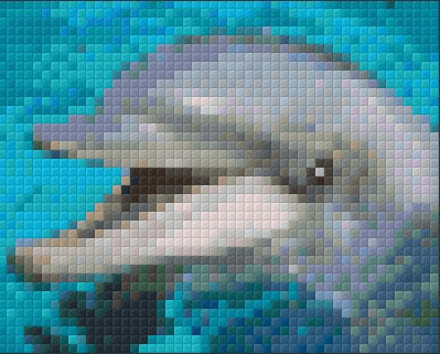 Pixel szett 1 normál alaplappal, színekkel, delfin (801001)