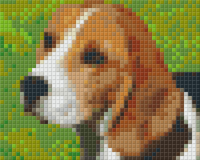 Pixel szett 1 normál alaplappal, színekkel, kutya, beagle (801312)