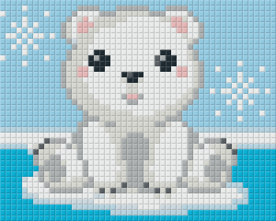 Pixel szett 1 normál alaplappal, színekkel, jegesmedve, bébi (801366)