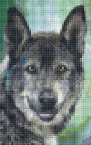 Pixel szett 2 normál alaplappal, színekkel, farkas (802096)