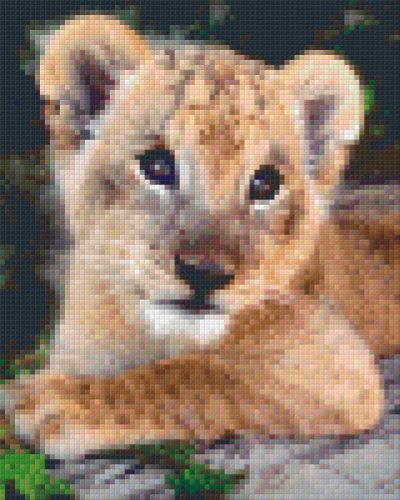 Pixel szett 4 normál alaplappal, színekkel, oroszlánkölyök (804158)