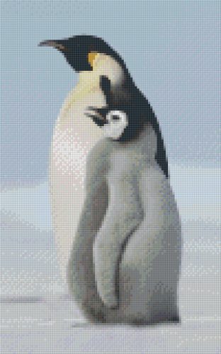 Pixel szett 8 normál alaplappal, színekkel, pingvin (808084)