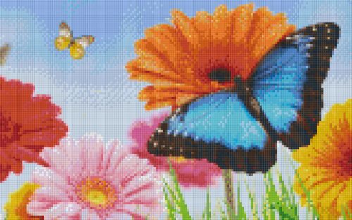 Pixel szett 8 normál alaplappal, színekkel, pillangó virágokkal (808109)