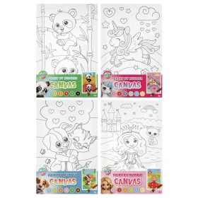   Festés számok szerint gyerekeknek, 20x30cm, 4 féle változat (medve, unikornis, kutya-cica, hercegnő)