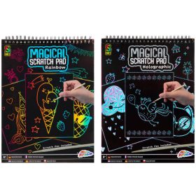   Képkarcoló füzet, A/4, 20 lapos, 2 féle változat (szivárványos vagy hologramos)