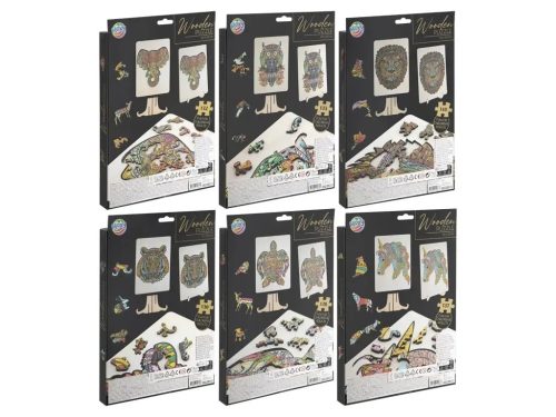 Fa állatos kirakó, puzzle, 130-140 db-os (30x22cm), 6 féle változat