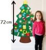 Filc karácsonyfa, 72 cm magas, 17 dísszel