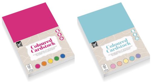 Színes karton, fotókarton, A/5, 220g, 5 szín, 25 lap/cs, kétféle változat (élénk és pasztell színek)