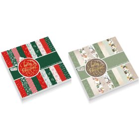   Mintás papírok, lapok, 15x15cm, 100 g, 30 lap/cs, karácsonyi, 2 féle változat