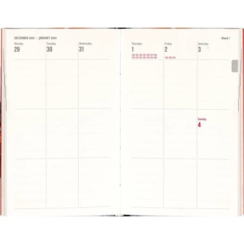 Realsystem mágnessel záródó agenda, határidőnapló, 13x21cm, heti tervező, 2026, Purple Flowers